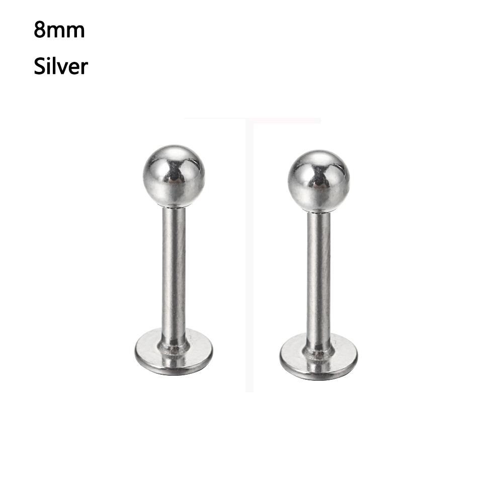 1Pair 6-12mm Tragus Ear Piercing Helix Bar Ball Stainless Steel Labret Lip Bar Rings Stud Cartilage Body Party Jewelry