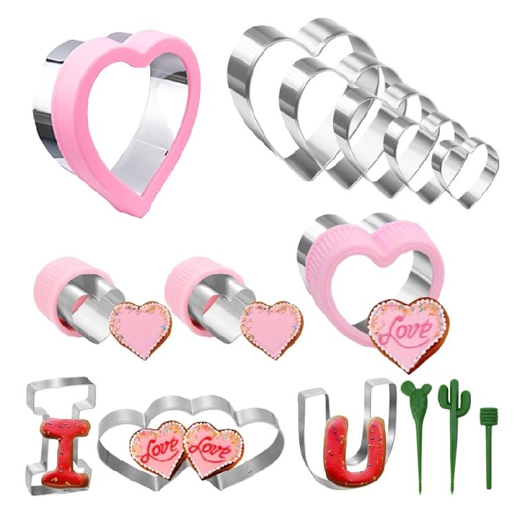 Cookie Cutters Stainless Steel Molds Set Heart Shaped Unique Cookie Molds 1