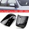 For Ford Focus MK2 2005-2008 Replacement Car Rearview Side Mirror Cover Wing Cap Exterior Door Frame Housing Case Trim Carbon