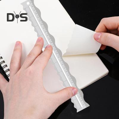 3Pcs 11.81" Acrylic Paper Tearing Ruler Deckle Edge Ruler for Cutting Paper To Irregular Edge Wavy Edge Measuring Tool for Embossing DIY Scrapbooking