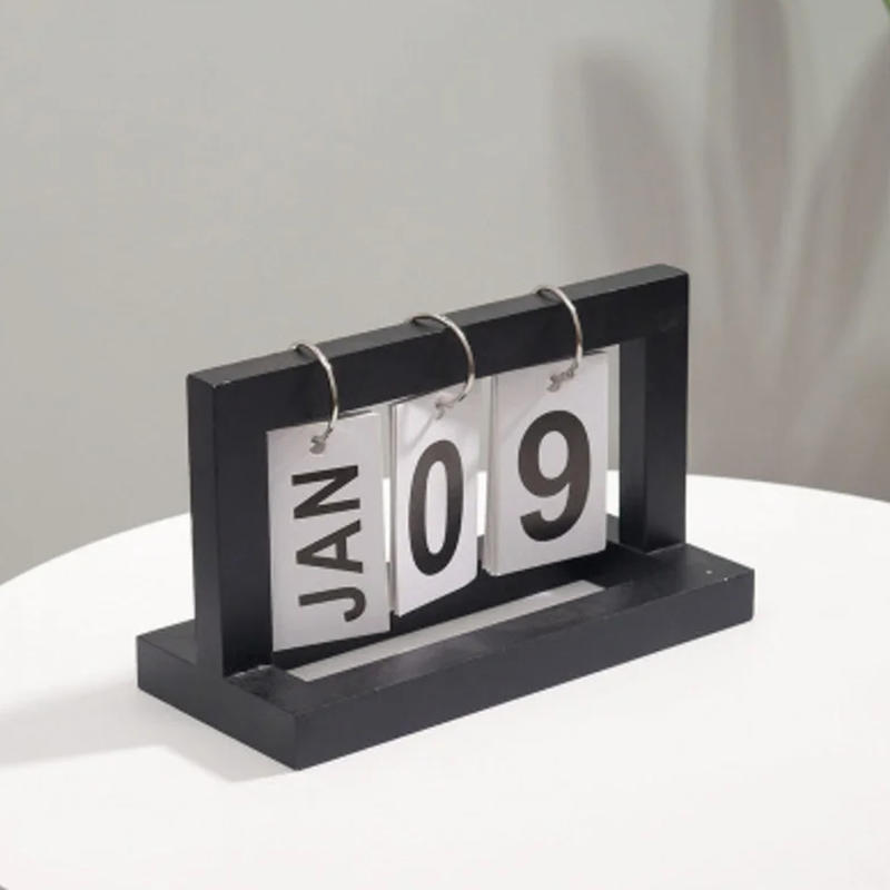 Wooden Vintage Home Calendar Cafe Desktop Decorative Rustic Ornaments DIY Flip Planner Table Perpetual Calendar Office Supplies