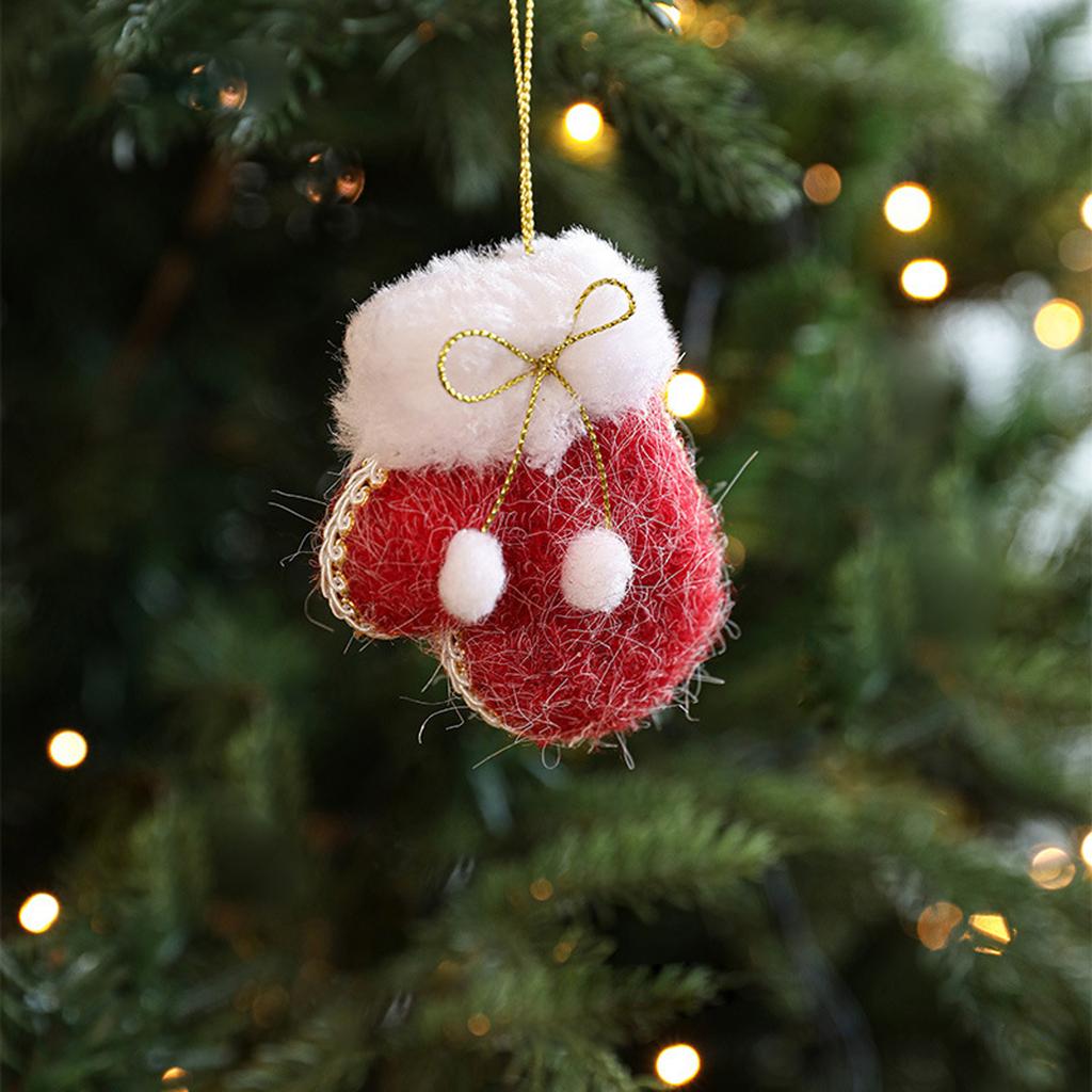 Plush Fabric Gloves Boots Shoes Christmas Tree Ornaments Decorative Ornaments Pendants
