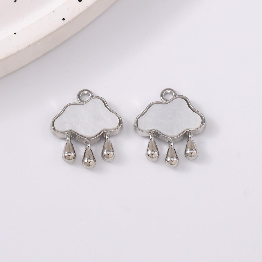 5pcs Cute Gemstone Cloud Raindrop Charms Pendants for Necklace Earrings Bracelet DIY Handmade Jewelry Accessories