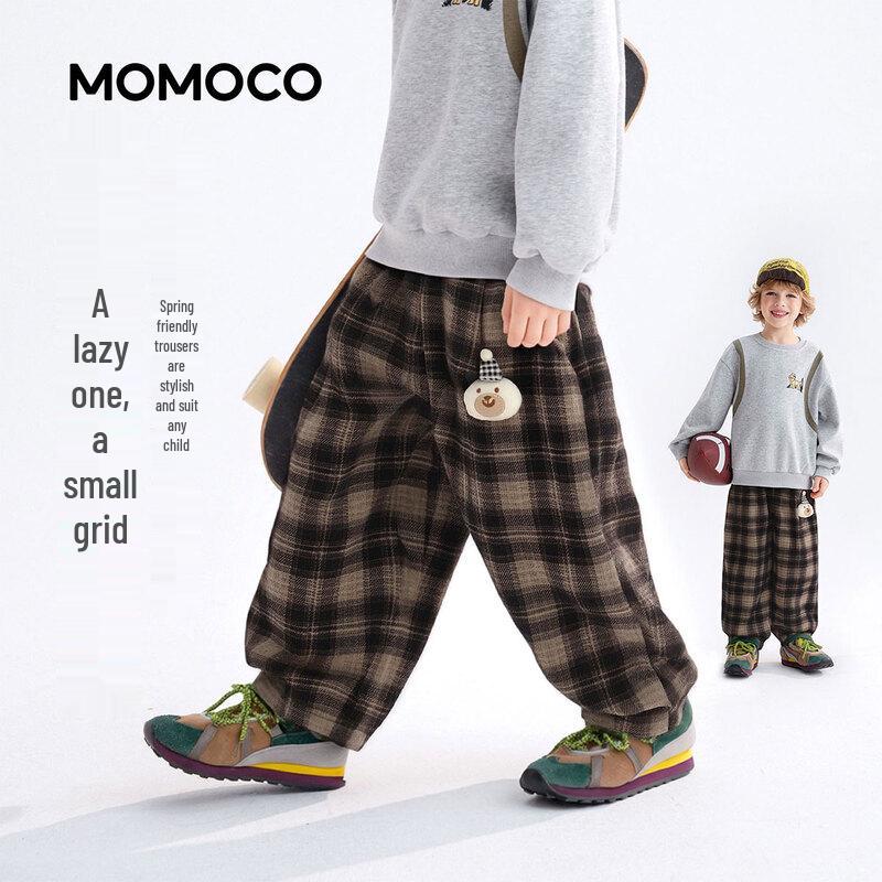 MOMOCO Boys Plaid Casual Long Pants 90