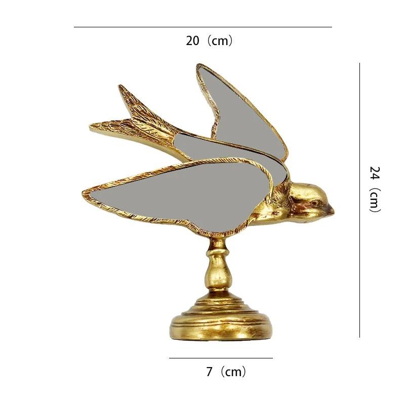Vintage Forest Decorative Mirrors Dragonfly Swallow Wall Hanging Wall Decoration Light Luxury Home Decoration European Style New