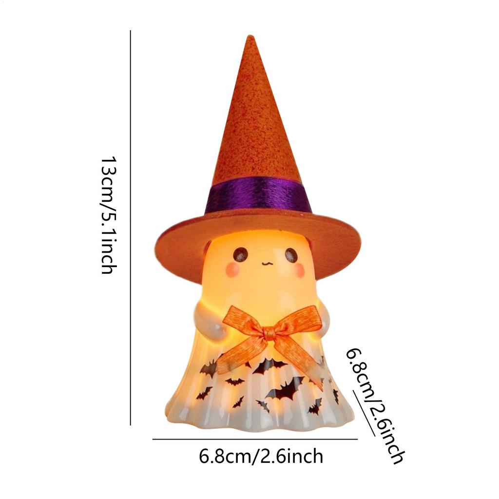 Light Up Ghost Halloween Decor Resin Halloween Ghost Decorations Indoor Led Spooky Statue Cute Decoration For Holiday Fireplace