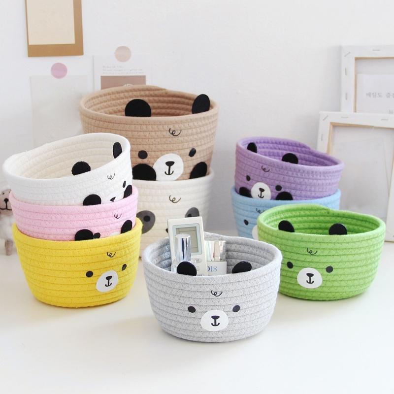 Soft Handwoven Sturdy Cotton Rope Basket Home Accessory for Keeping Small Items Neat and Accessible Home Organization