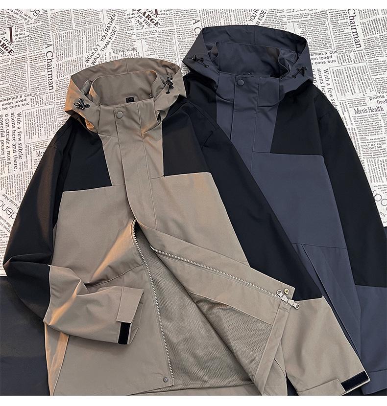 Unisex Windproof Waterproof Hooded Jacket for Outdoor Mountaineering