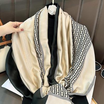 New Fashionable Versatile Long Scarf Women's Commuter Office Air-conditioned Room Shawl Summer Travel Sunscreen Silk Scarf