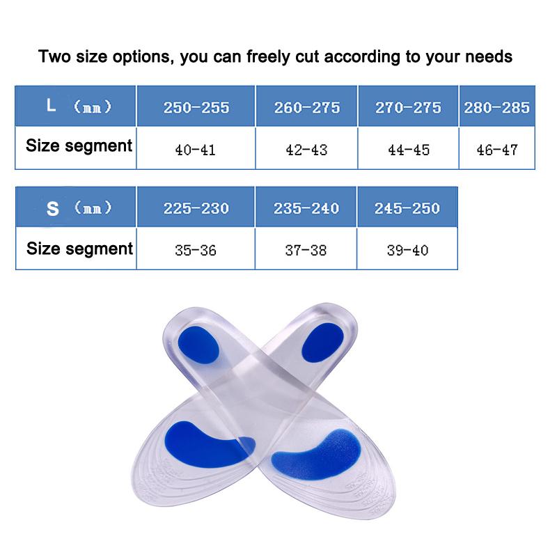 Silicon Orthopedic Insoles for Shoes Women Men Flat Feet Arch Support Shoe Pad Shock Absorption Plantar Fasciitis Relief Insoles