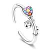 Real 925 Silver Feather Butterfly Flower Sun Moon Animal Design Open Rings Fit For Wedding Party Fine Jewelry