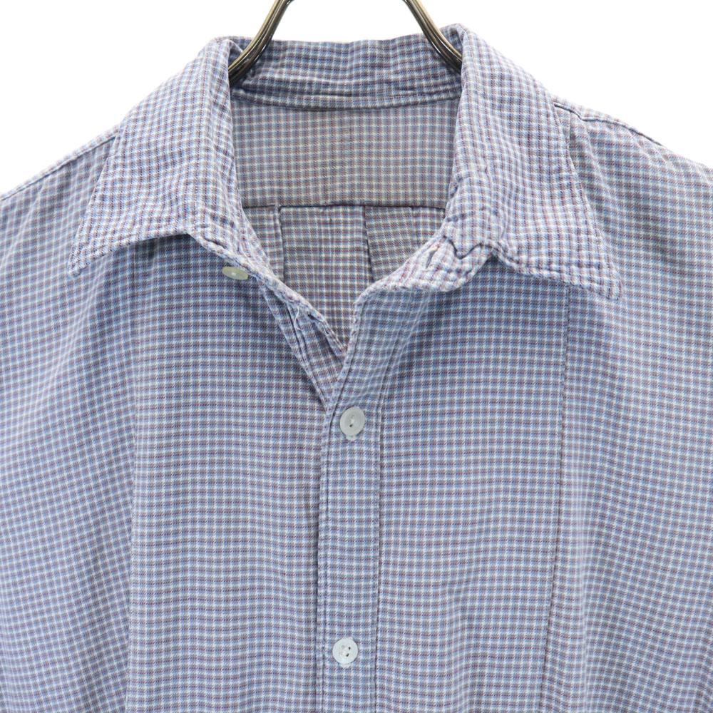 VINTAGE 40s 50s Grandpa Long sleeve pullover blouse Light blue shirt Women Used