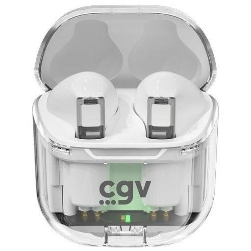 Écouteurs Sans Fil Bluetooth - CGV - URBAN GHOST (Blanc) - Autonomie 30h - Contrôle Tactile - TWS