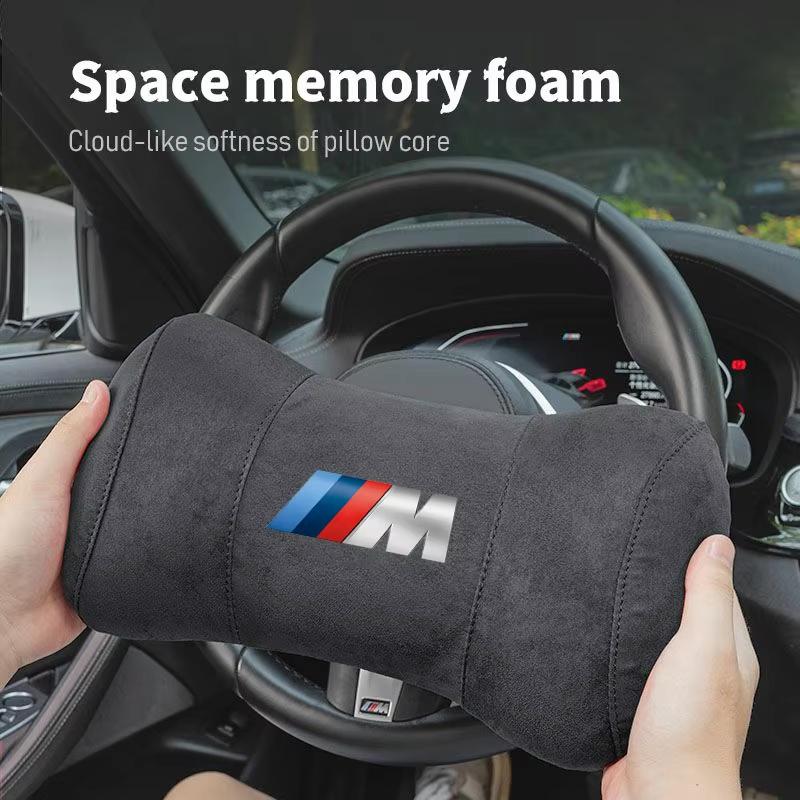 NTSM5 Motorcycle Sticker/Car Neck Protection Pillow Headrest Memory Cotton Lumbar Support For BMW M E46 E90 E60 F30 F10 E39 E36 F20 X5