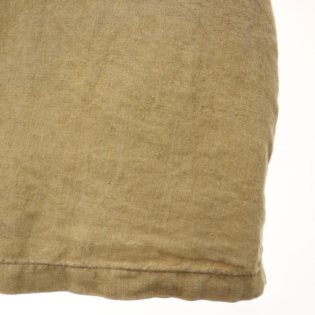 Needles Cat's Eye Buttons Made In Japan Long Sleeve Linen Shirt M Beige Men's Used