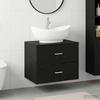 Bathroom Furniture Set Black Oak Engineered Wood
