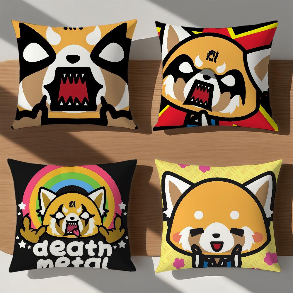 Funny Cartoon Cute Art A-Aggretsuko Sro Comfort Soft Hogar Pillowcase For Sofa Living Room Bed Home Decor Protective Covers