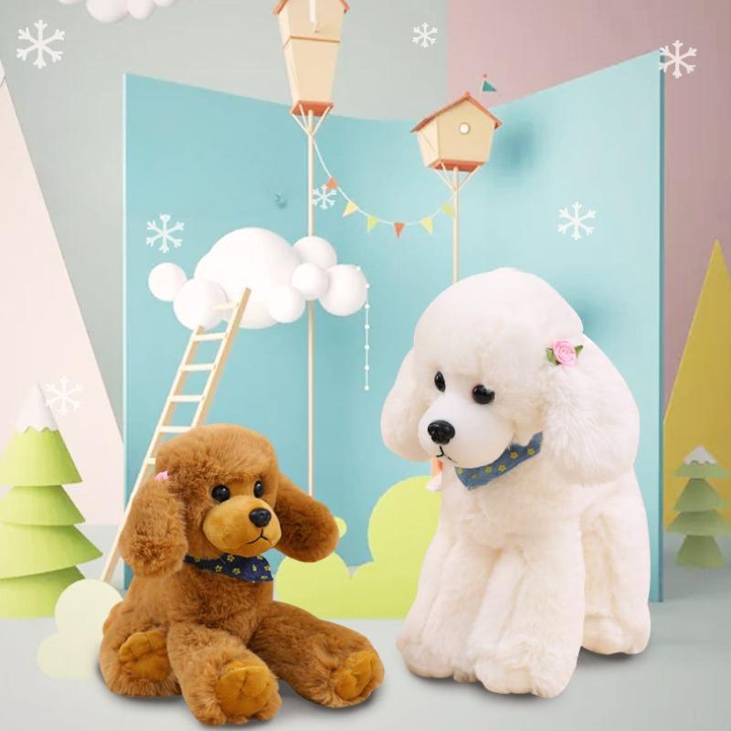 1Pc Simulation Poodle Rag Doll Plush Toy Teddy Dog Doll Doll Girl Children's Birthday Gift