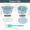 42oz Silicone Soup Pot Liner Steamer Bowl 3 Grids Food Vegetable Container Oven Microwave Safe Kitchen Cooking Baking Gadget