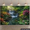 2D Tropischer Wasserfall Koi-Teich Kulissenbanner zur Dekoration