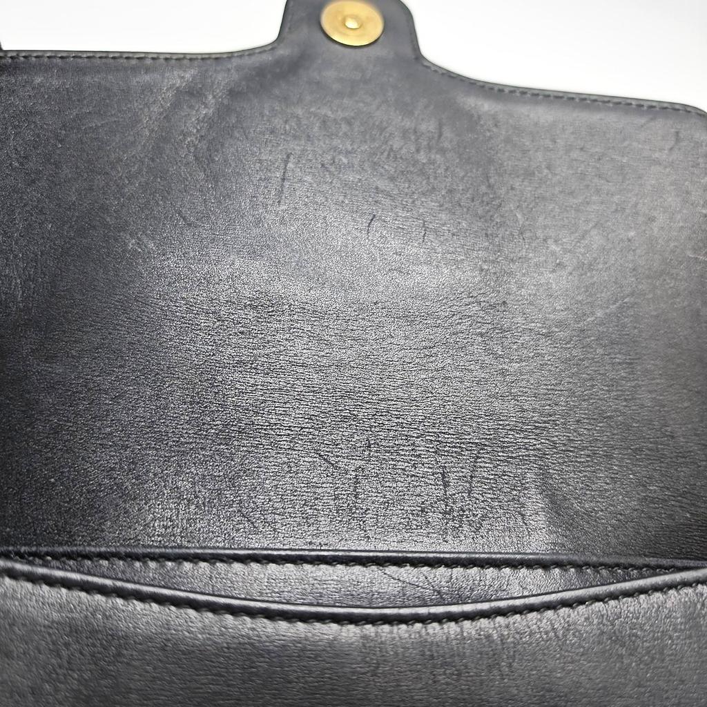 [Pre-Owned] Arli Gold Logo Double G Metal Accessory Leather Small Square Crossbody Shoulder Bag - Good #NWZYP3