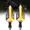 1Pair Motorcycle LED Water Flowing Turn Signal Light Indicator Blinker Lamp Universal