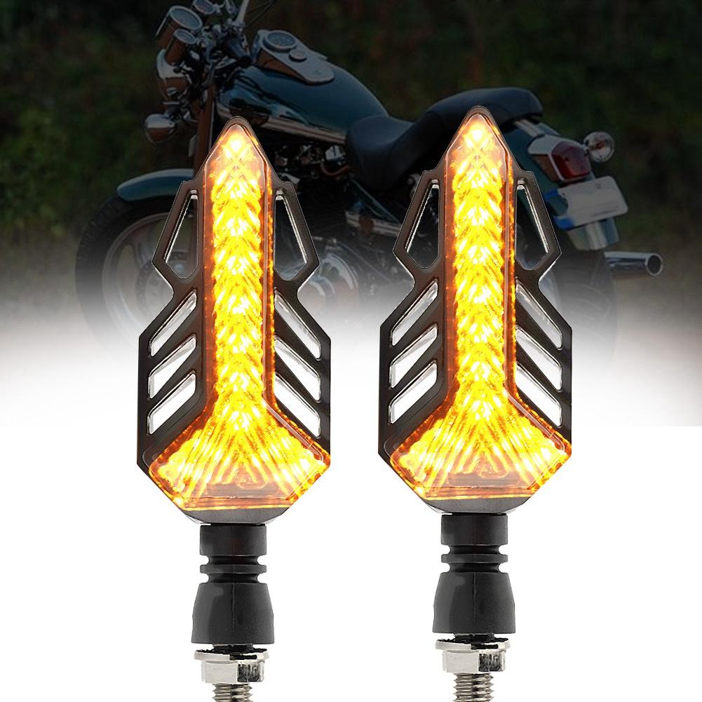 1Pair Motorcycle LED Water Flowing Turn Signal Light Indicator Blinker Lamp Universal