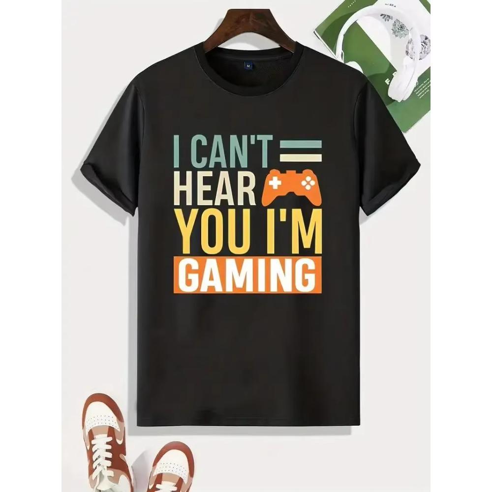 

Fashion Pattern Printed Men s Crew Neck T-shirt Summer Casual Comfortable T-shirt, Daily Resort Men s Clothing Top M