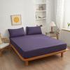 Minimalist Super Soft Brushed Cotton Fitted Sheet, Non-Slip Breathable Wrinkle-Resistant Mattress Protector Cover, Solid Color Bedding