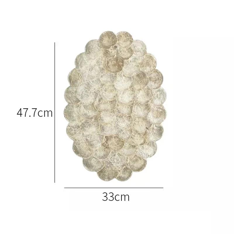 Light Luxury Natural Shell Tray Dining Table Insulating Mat Desktop Organizer Flower Trimmed Decorative Placemats