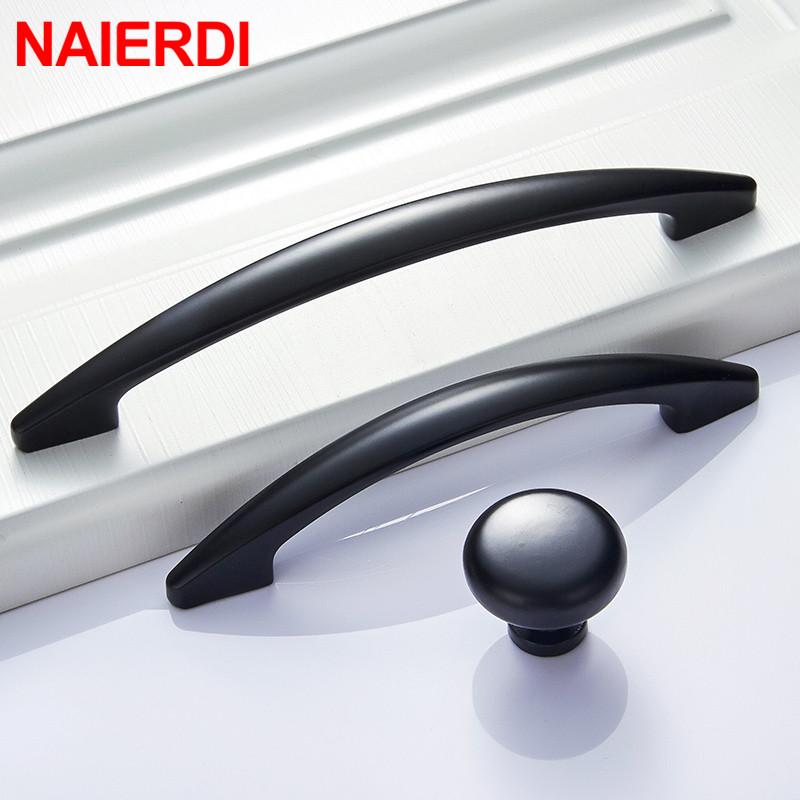 NAIERDI Bright chrome Handles Kitchen Cabinet Handles Solid Drawer Knobs Silver Cupboard Door Wardrobe Pulls Furniture Handle