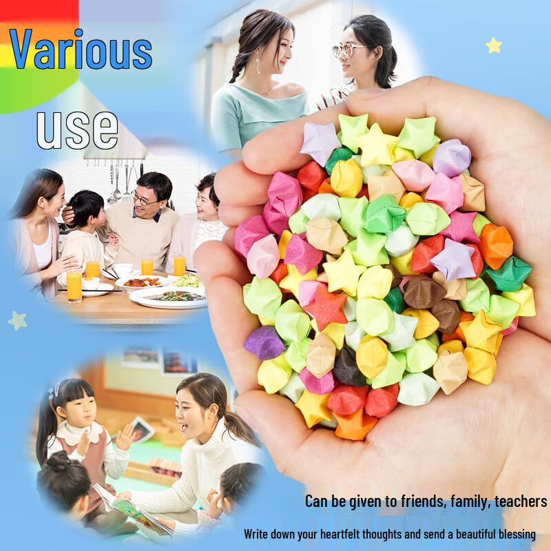 27-Color Lucky Star Origami Paper Strips for Folding Pentagrams