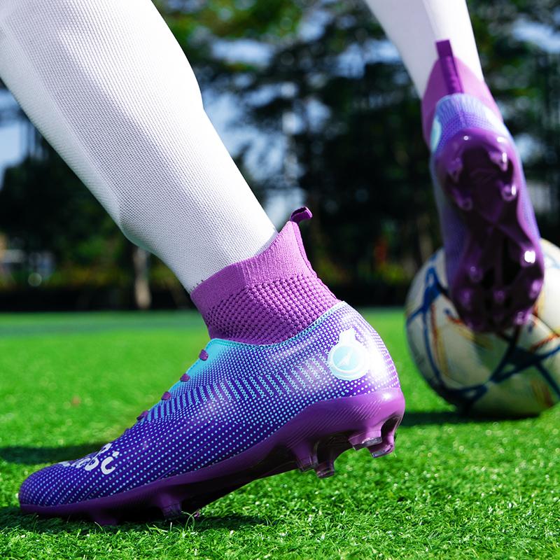 Men's High-top Football Shoes Colorful Outdoor Long-spike Sports Football Boots Large Size Youth Sports Kids Football Boots