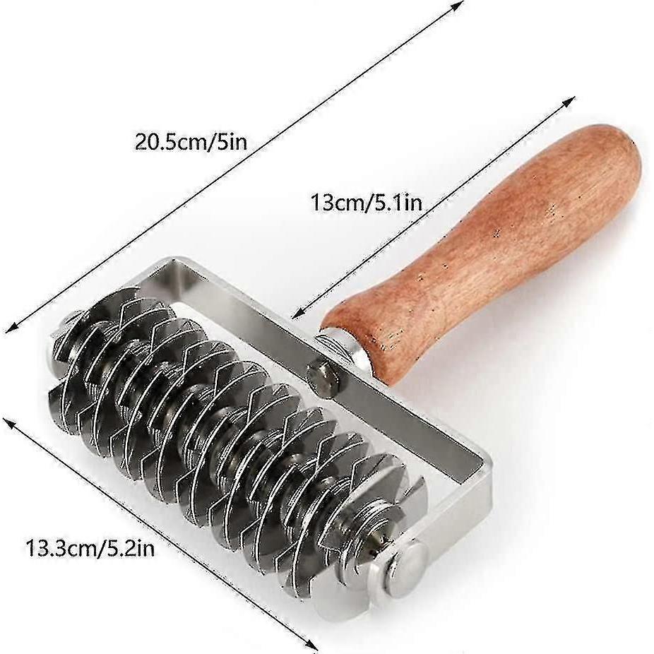 Ampseven Pastry Lattice Roller Cutter - Stainless Steel Dough Lattice For Pie Pizza Bread Beef Wellington Pastry Crust Roller Cutter