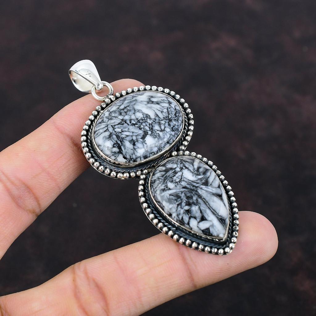 Pinolith Jasper Pendant Handmade Unique Jewelry 925 Sterling Silver Pendant Gemstone Jewelry Vintage Pendant Gift For Him Birthstone Jewelry