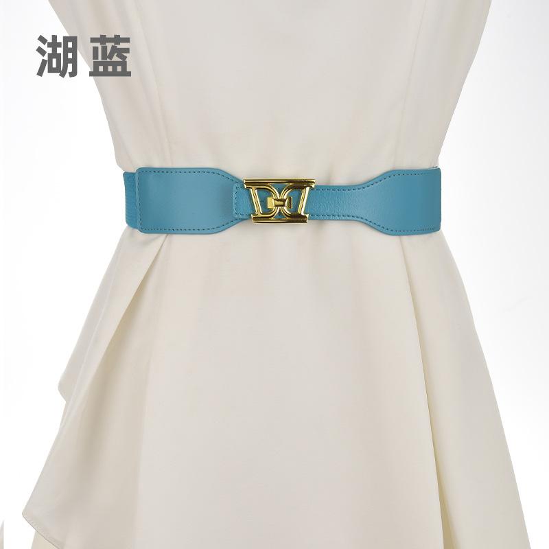 Black Belt Women'S Elastic Elastic Waist Seal Single Circle With Dress Shirt Jacket Sweater Waist Belt