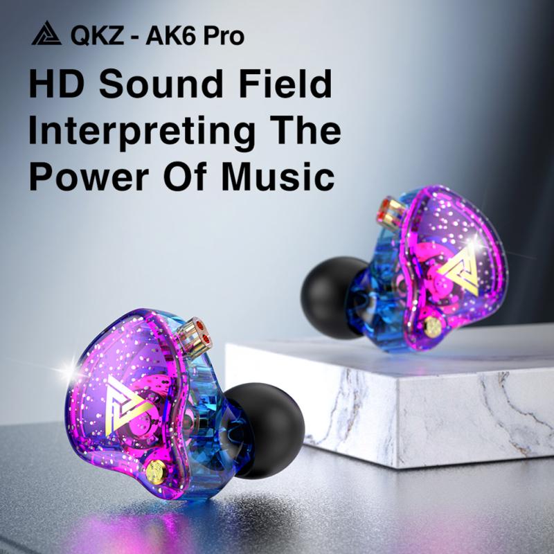 Qkz Ak6 Pro Wired Headset Hifi Subwoofer In-ear Earphone 3.5mm Music Earbuds For Mobile Phone