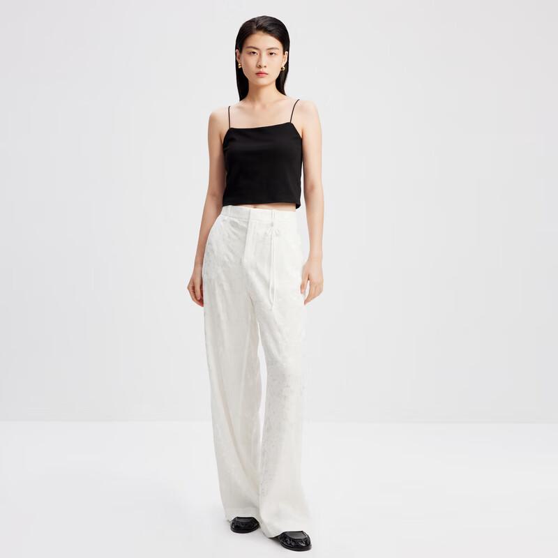 

Women s Off-White Viscose Straight-Leg Trousers M