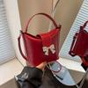 2024 New Casual Armpit Bag Simple Street Fashion Handbag Crossbody Bucket Bag Women French Chic Shoulder Bag Black