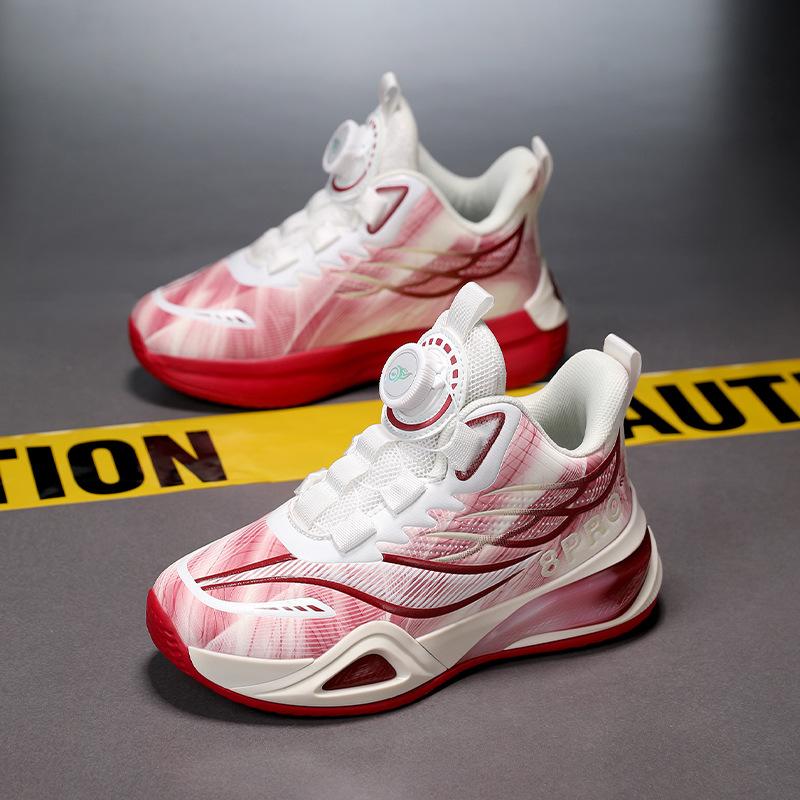 Children's basketball shoes autumn new waterproof leather surface, special students for boys' competitions, middle and older children's shoc