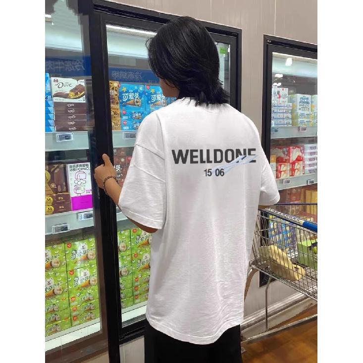 

Футболка с короткими рукавами American Retro High Street, мужская футболка высокого качества Ruan Shuai Oumei, модная брендовая пара 3XL белый