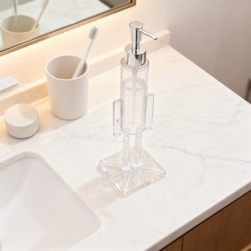 Nutcrackers Theme Soap Dispenser Hand Wash Liquid Soap Holder For Bathroom Use With Transparent Body Christmas Decors