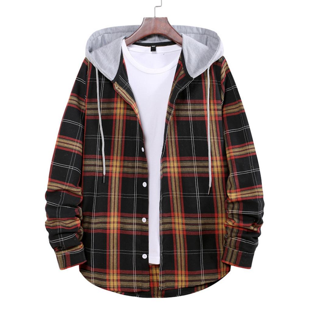 Style Son Hooded Shirt Men's Style Loose Long Sleeve Top