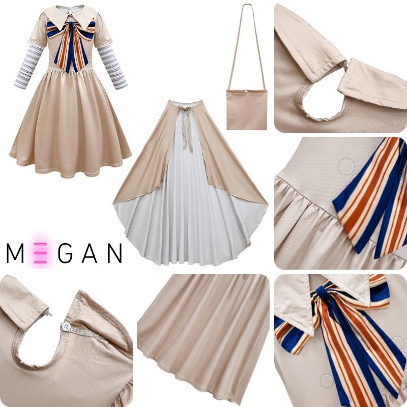 Dress Cosplay M3gan Set Girlsladylik Outfit Party Costume Bag Cloak Daily Fans