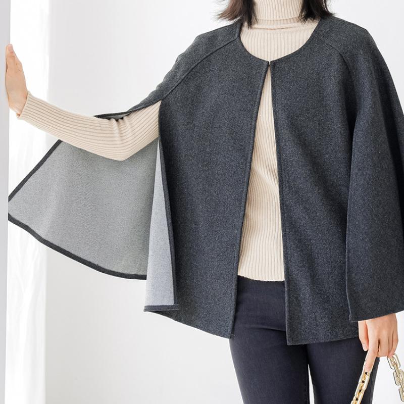 Frühling Herbst Neue Stil Japanischen Stil Jacke Rundhals Lose Fit Mantel Einfarbig Top Plus Größe Stilvolle Weibliche Mantel