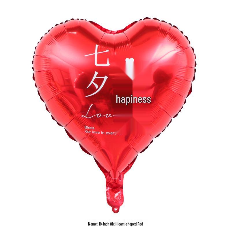 Qixi Valentine's Day Romantic Pink Heart & Star Balloons for Weddings & Birthdays