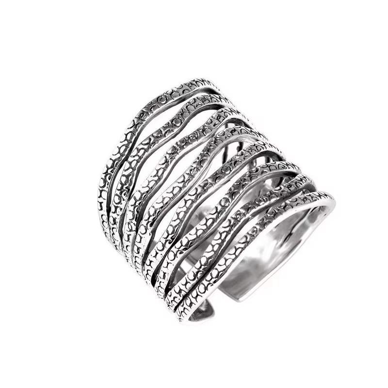 Foxanry Vintage Punk Finger Rings For Women Girl New Trendy Elegant Multilayer Geometry Handmade Birthday Party Jewelry Gifts