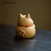Chinese Yixing Purple Clay Tea Pet Handmade Sculpture Animal Ornaments Lucky Cat Statue Decoration Desktop Decors Crafts Tea Set