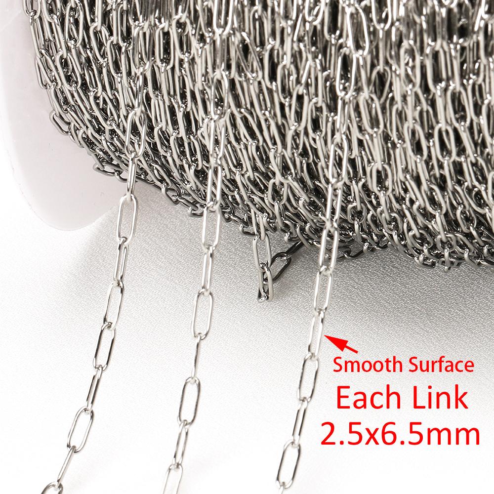 

2Meters 2.5mm Gold Stainless Steel Chains for Jewelry Making DIY Necklace Bracelet Choker Accessories Closed Link Oval Chain 2meters