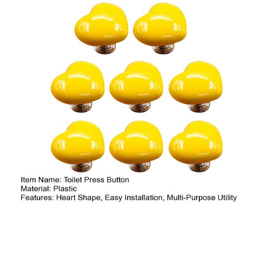 8Pcs Toilet Press Button Easy Installation Clean Reusable Heart-Shaped Design Toilet Flush Button Replacement